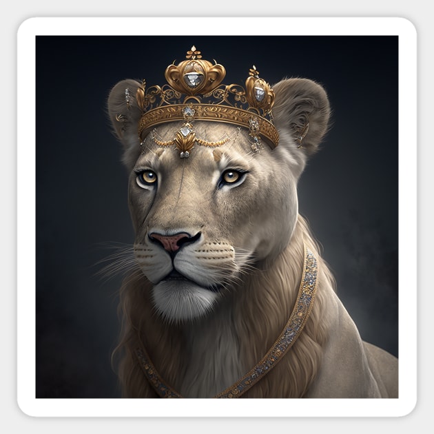 Queen Lioness with Tiara Sticker by RLan